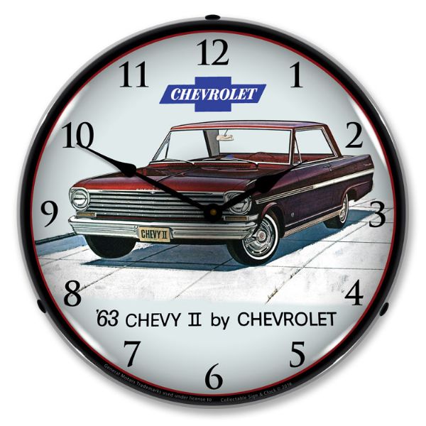 1963 Chevrolet Nova / Chevy II LED Clock. Super Sport  - CA