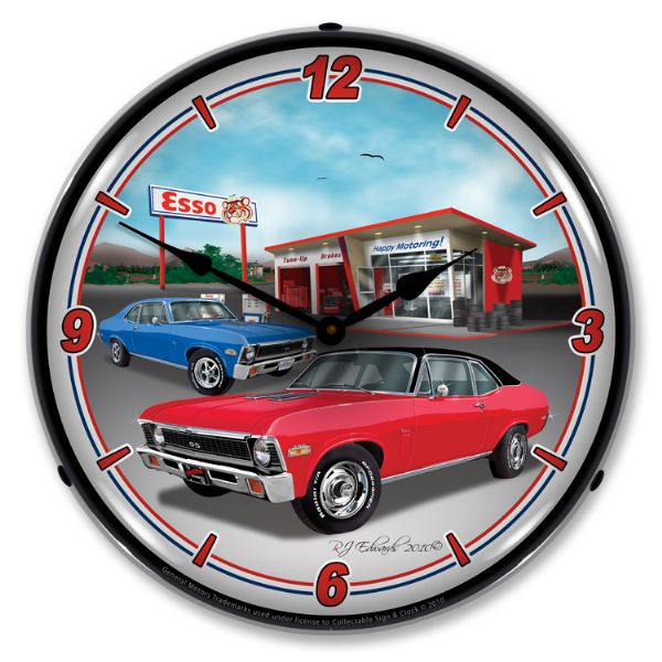 1970 Chevrolet Nova / Chevy II LED Clock. Esso Shop  - CA