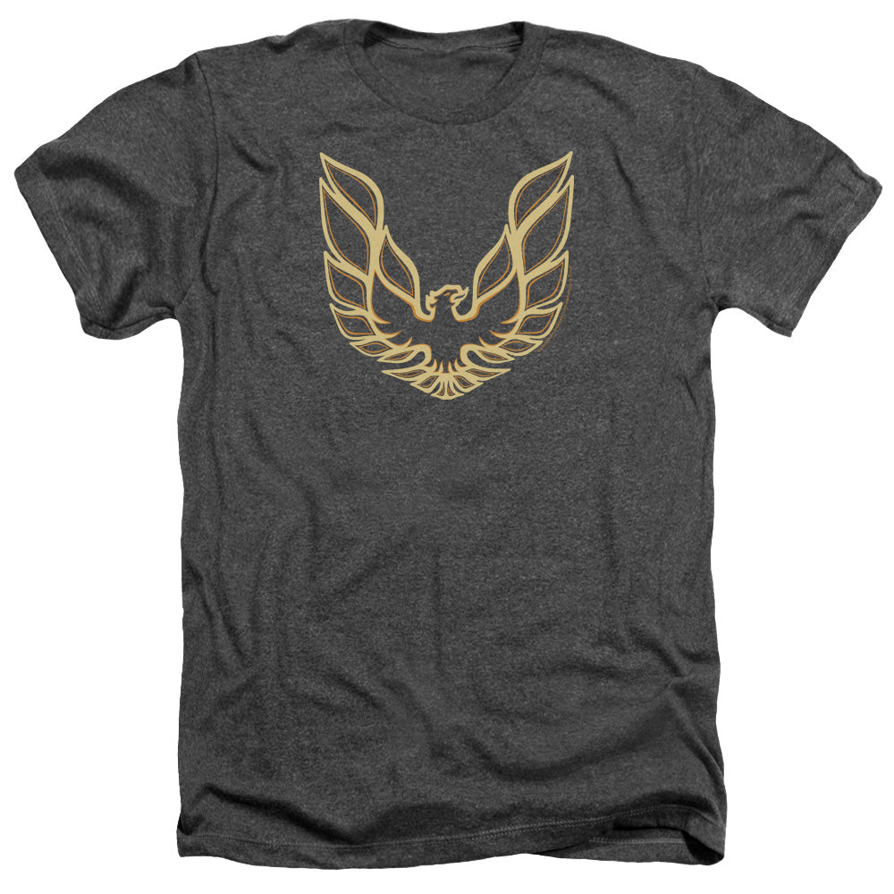 Pontiac Iconic Firebird Adult Regular Fit Heather Short Sleeve - Charcoal
