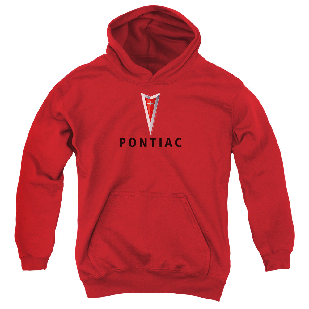 Pontiac Centered Arrowhead Youth Hooded Sweatshirt - Red