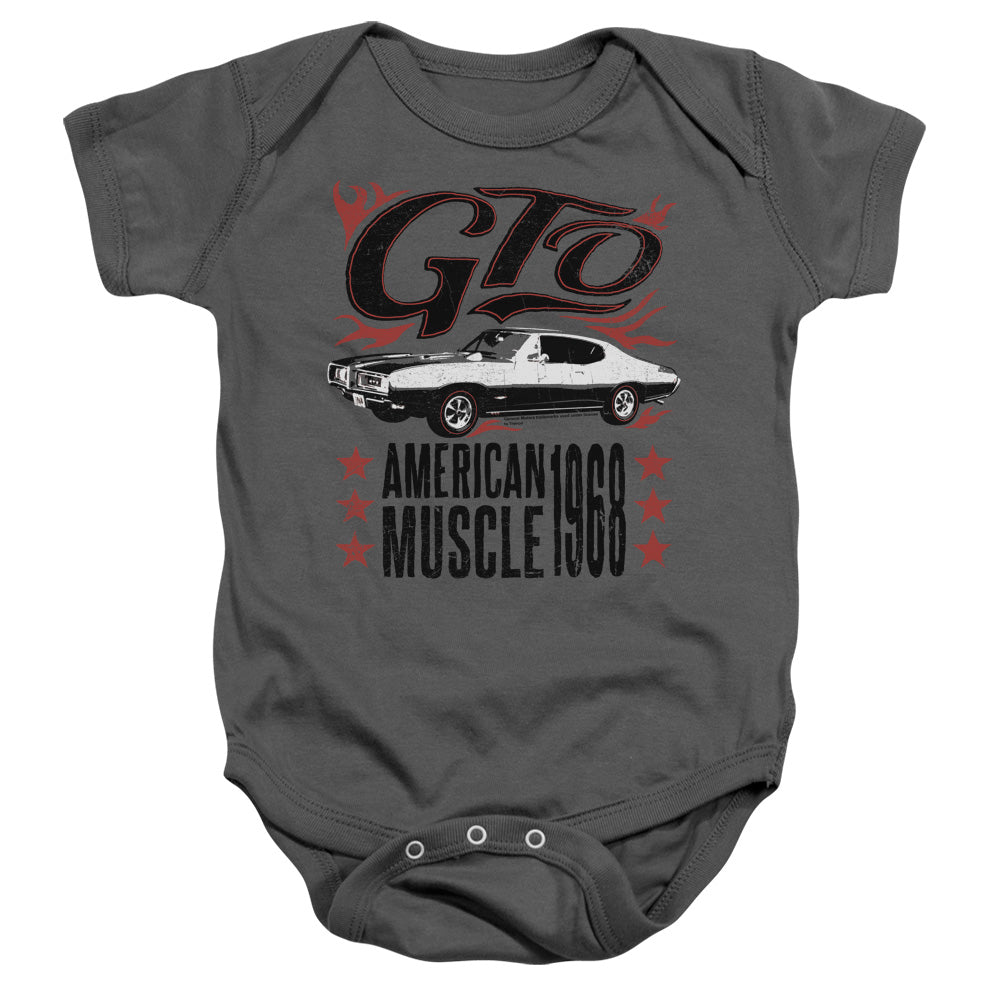 Pontiac GTO Flames Infant Snapsuit - Charcoal