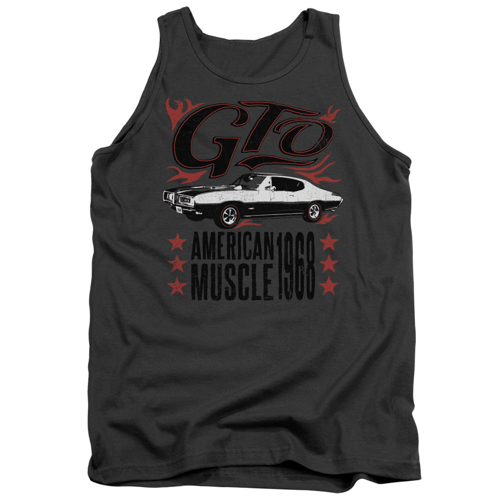 Pontiac GTO Flames Adult Tank Top - Charcoal