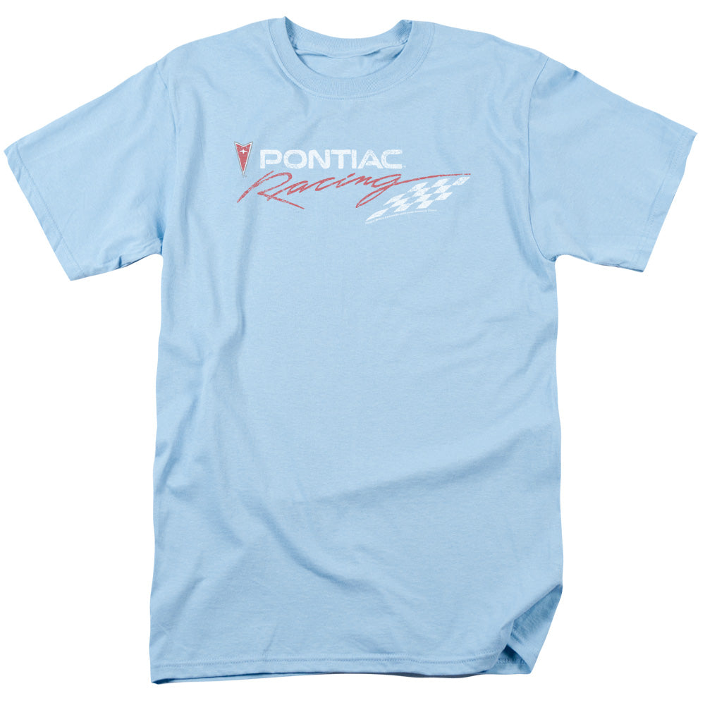 Pontiac Racing Rough Hewn-Adult Regular Fit Short Sleeve-Light Blue