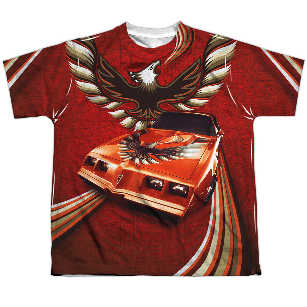 Pontiac Firebird Flames Youth Short Sleeve 100% Poly - White