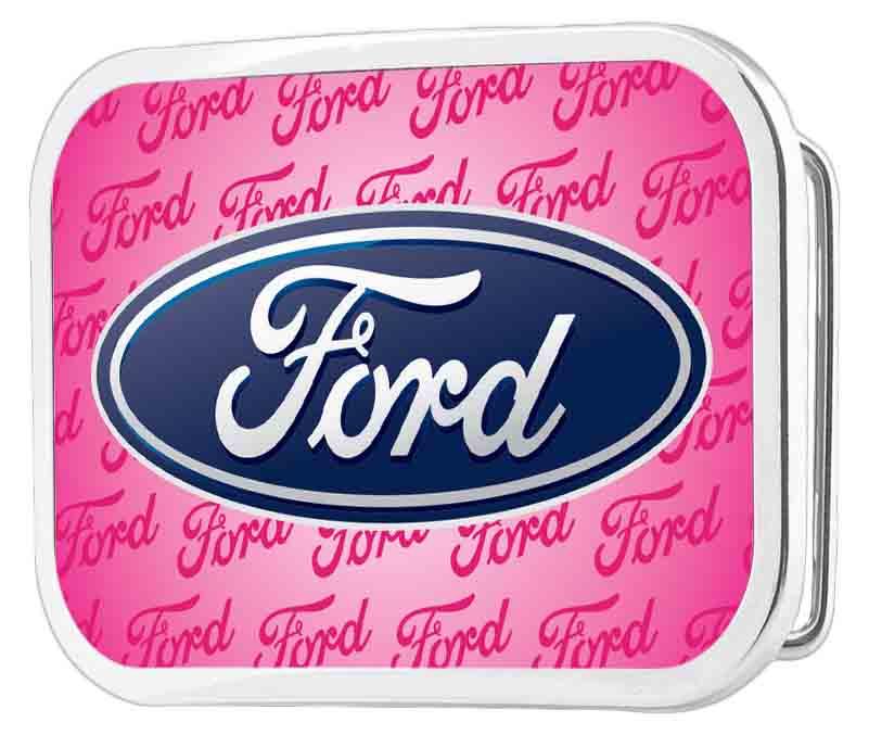 Ford Oval Pink Chrome Rock Star Buckle