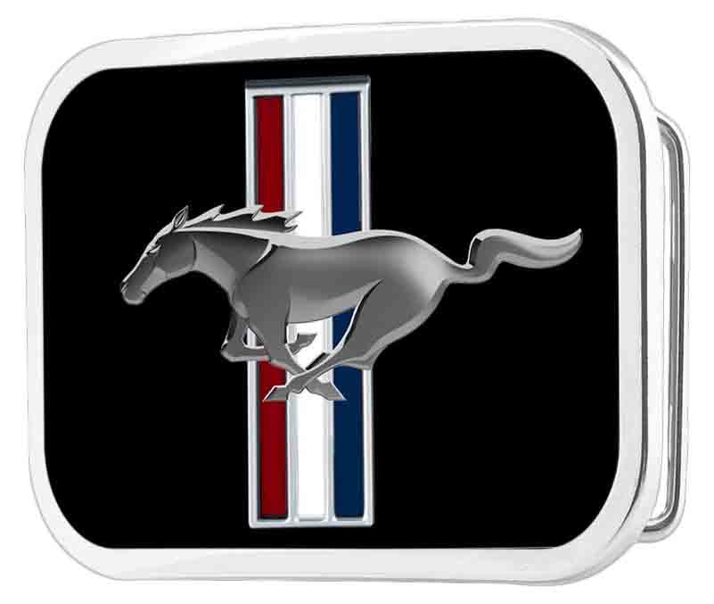 Ford Mustang Tri-Bar Framed Chrome Rock Star Buckle