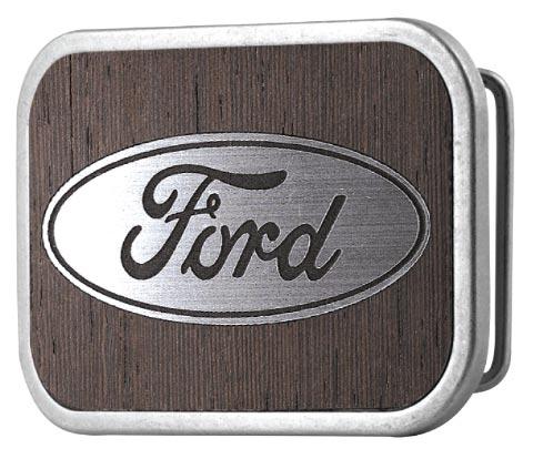 Ford Oval Framed Marquetry Black Walnut & Metal Matte Rock Star Buckle