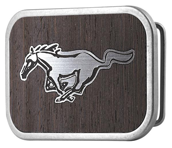 Ford Mustang Framed Marquetry Black Walnut & Metal Matte Rock Star Buckle