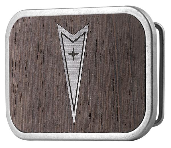 Pontiac Framed Marquetry Black Walnut & Metal Matte Rock Star Buckle