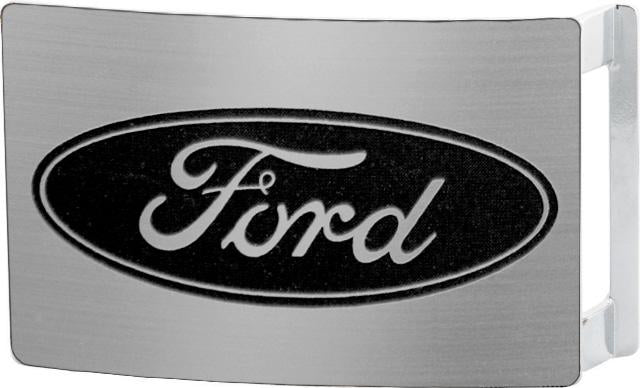 Ford Oval Brushed Silver & Black Rock Star Buckle