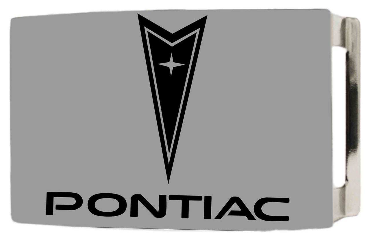 Pontiac Rock Star Buckle Brushed Silver & Black