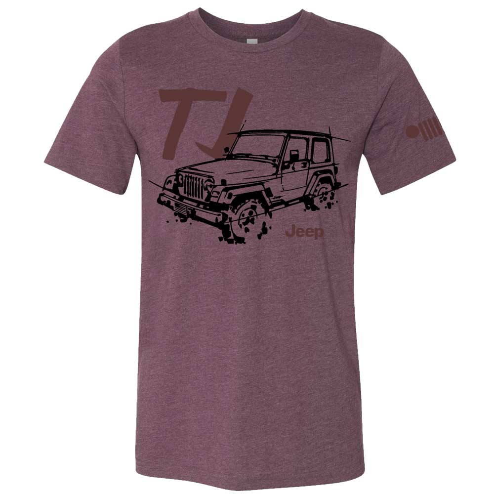 Mens Jeep® TJ Wrangler - LDD Series - Triblend Burgundy T-Shirt