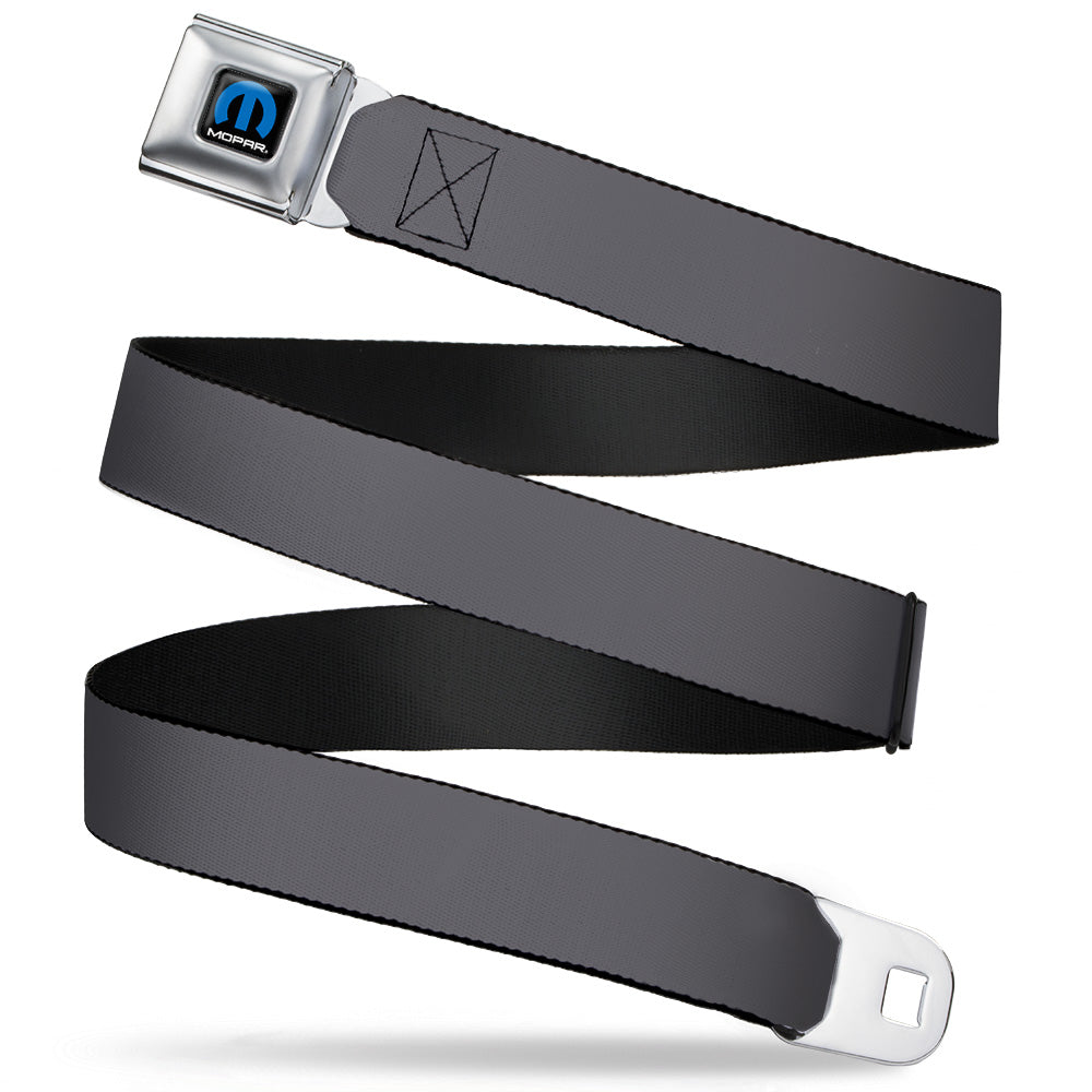 Mopar Black & Blue Logo Seatbelt Belt Gray Webbing