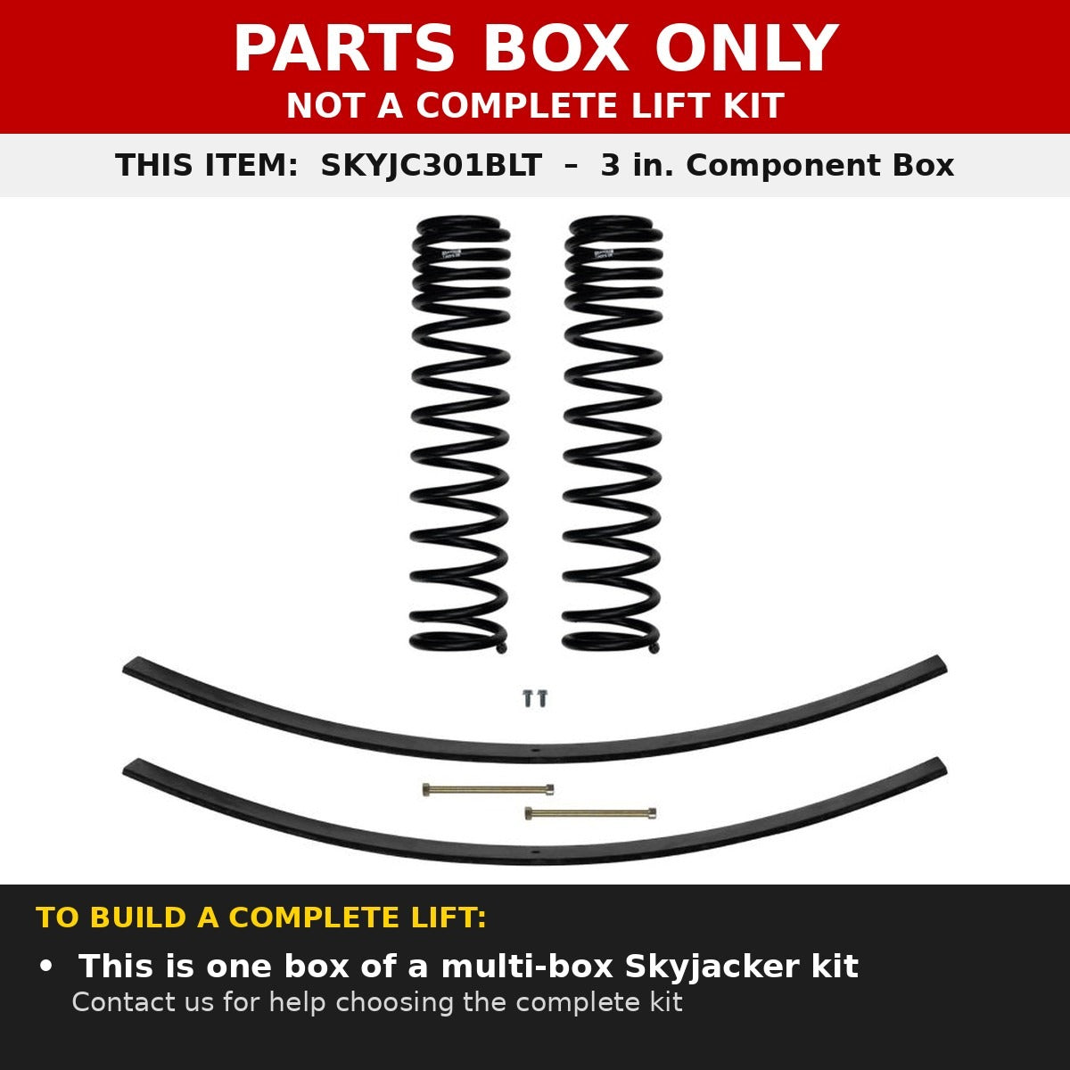 Skyjacker JC301BLT Component Box - Parts box only, not a complete lift kit