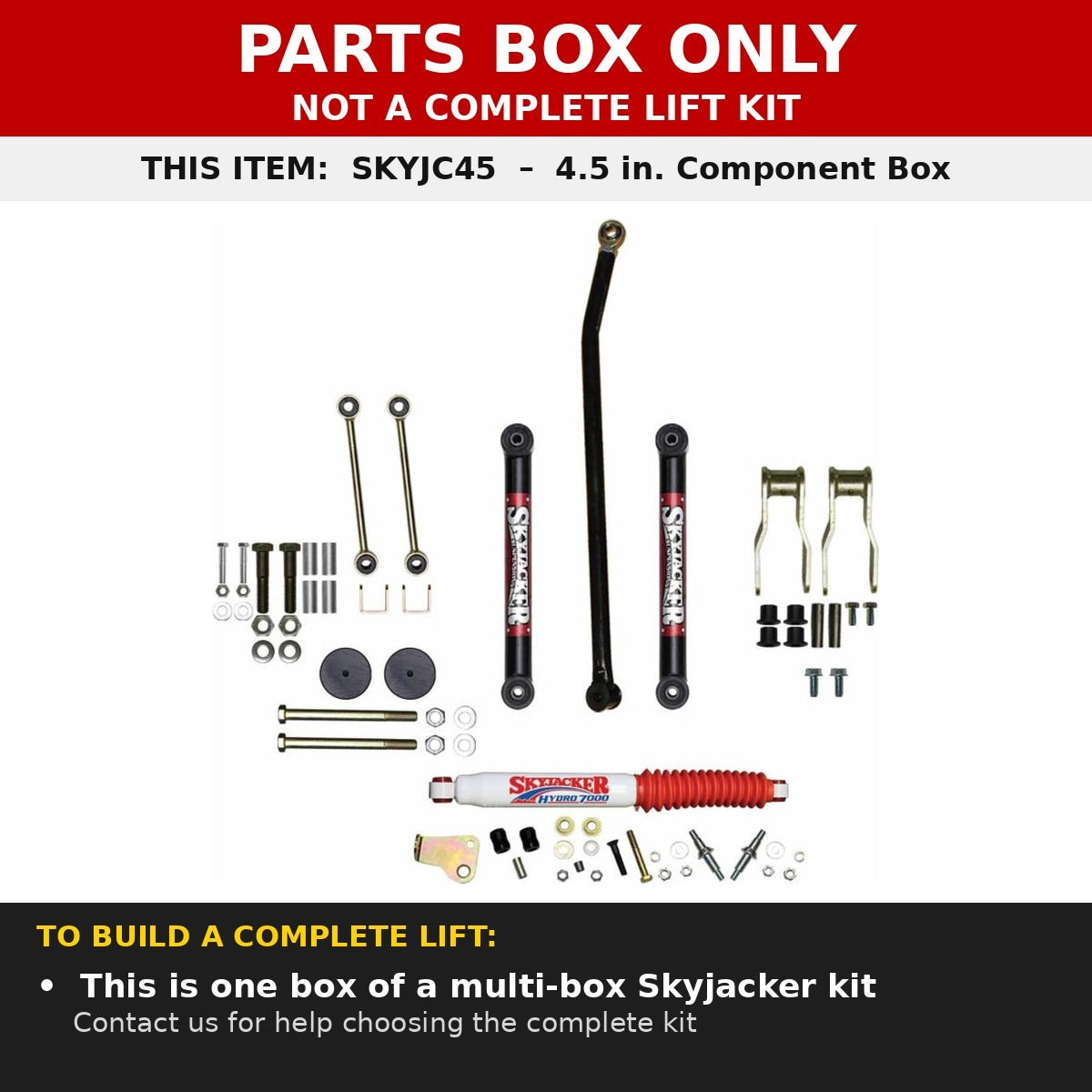 Skyjacker JC45 Component Box - Parts box only, not a complete lift kit