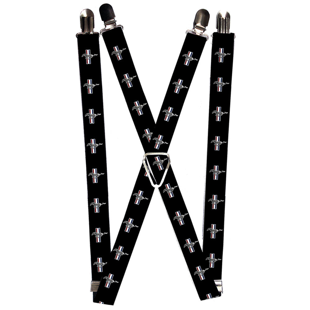 Ford Mustang Tri-Bars Logo Suspenders - 1.0"