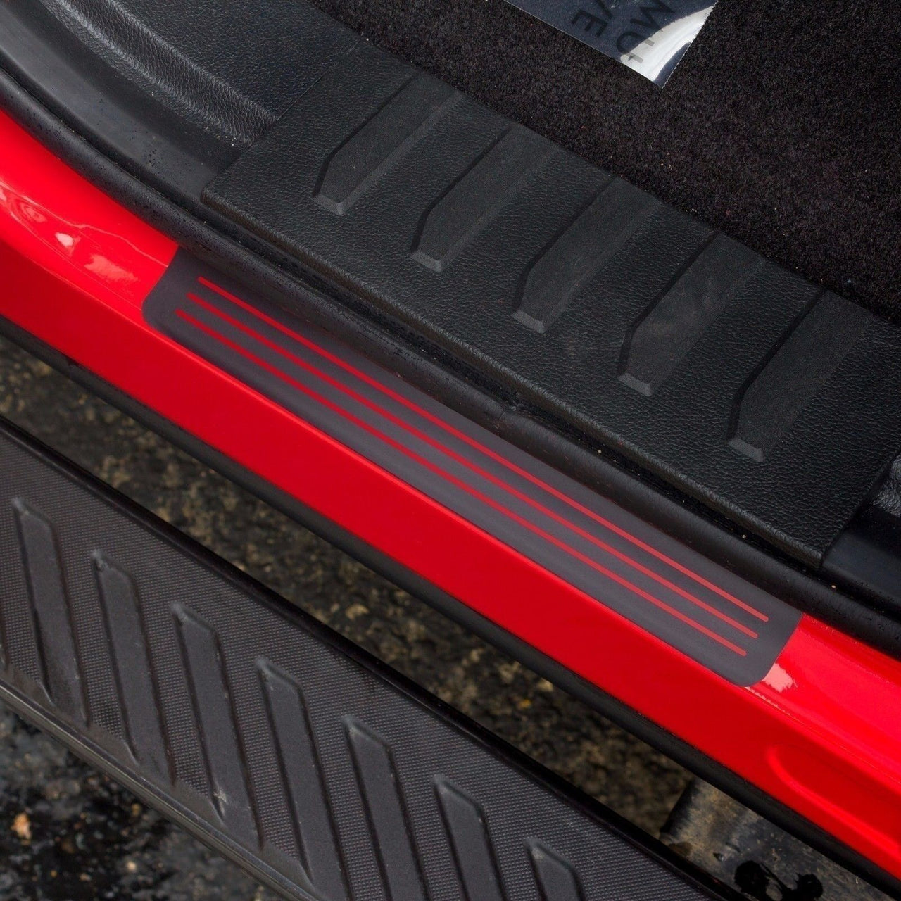 Door Sill Plate Protector Black Matte Vinyl Fits 2014-2021 Ford F-150 Supercrew