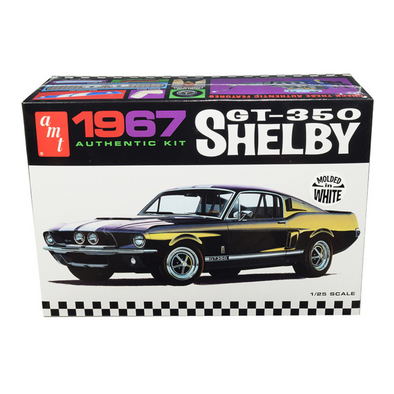 Skill 2 Model Kit 1967 Ford Mustang Shelby GT350 White 1/25 Scale Model