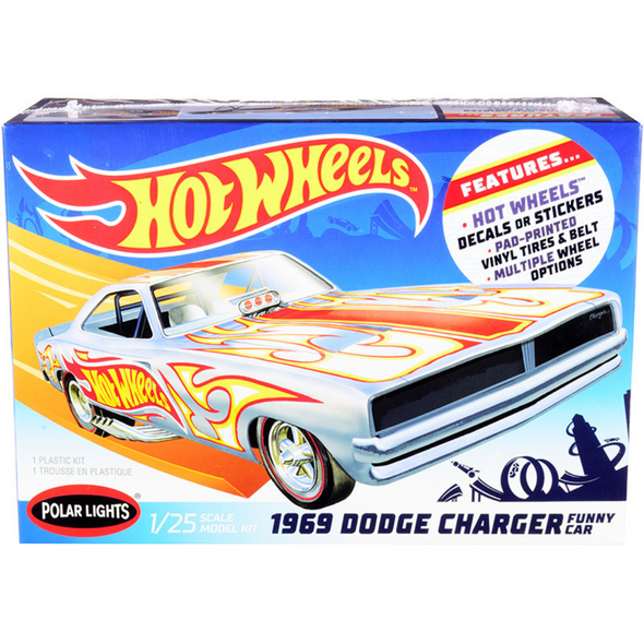 Skill 2 Model Kit 1969 Dodge Charger Funny Car "Hot Wheels" 1/25 Scale Model Car by Polar Lights
