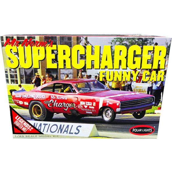 Skill 2 Model Kit 1969 Dodge Charger Funny Car "Mr. Norm's Supercharger" 1/25 Scale Model by Polar Lights