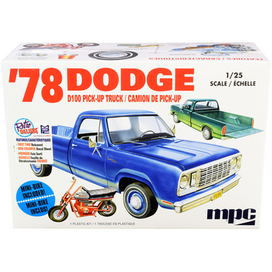 Skill 2 Model Kit Dodge D100 Pickup Truck with Mini Bike 1/25 Scale Model by MPC