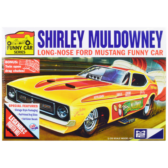 Skill 2 Model Kit Ford Mustang Long Nose Funny Car "Shirley Muldowney" 1/25 Scale Model