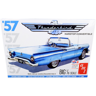 Skill 3 2-in-1 1957 Ford Thunderbird Convertible 1/16 Scale Model Kit by AMT