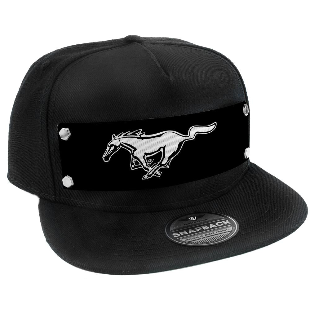 Ford Mustang Pony Logo Embellishment Trucker Hat Black