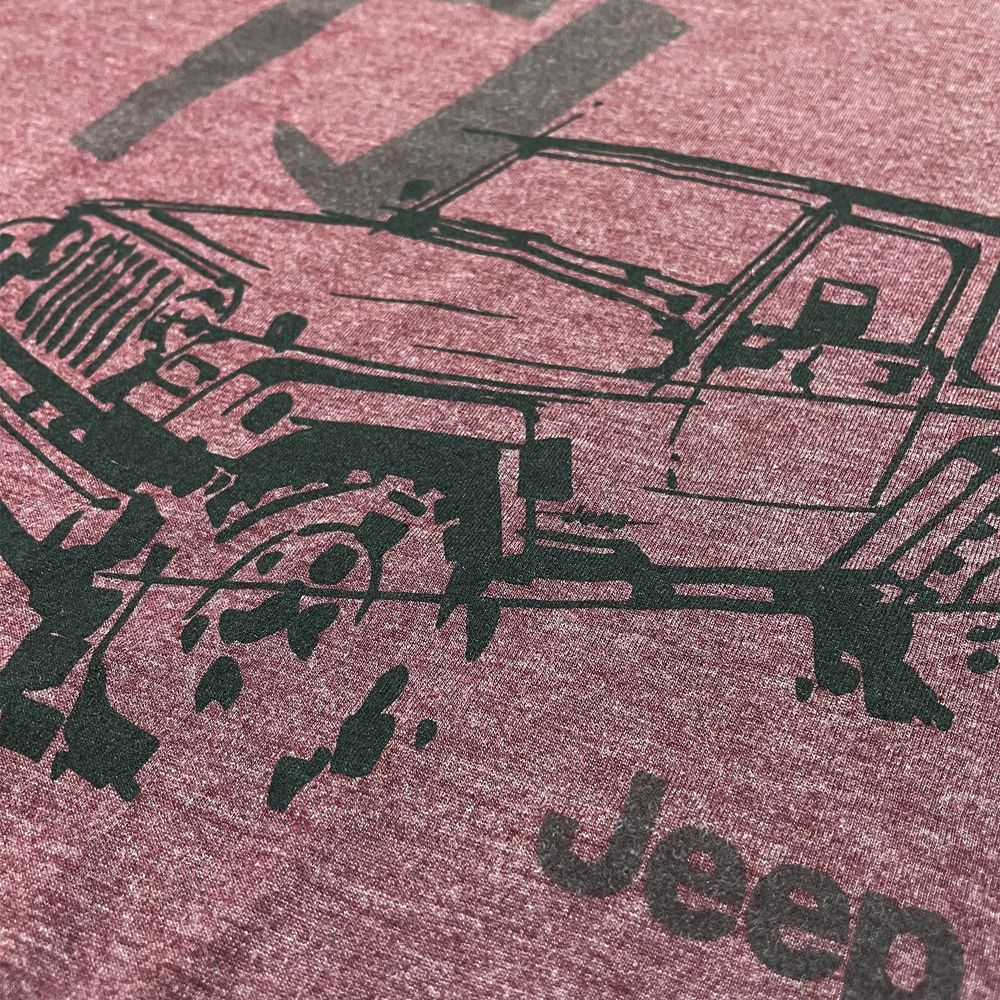 Mens Jeep® TJ Wrangler - LDD Series - Triblend Burgundy T-Shirt