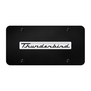 Thunderbird Script License Plate - Chrome on Black
