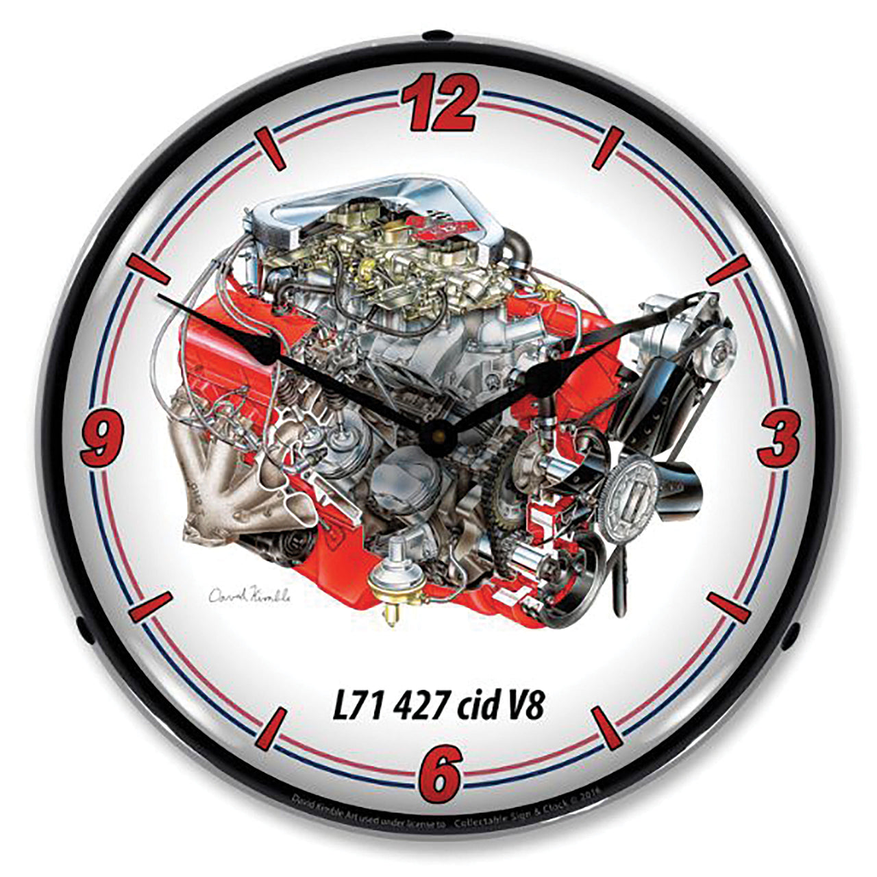 1967-1969 Universal LED Clock 427 Cid V8 L71 - CA-UN0040-Corvette-Store-Online