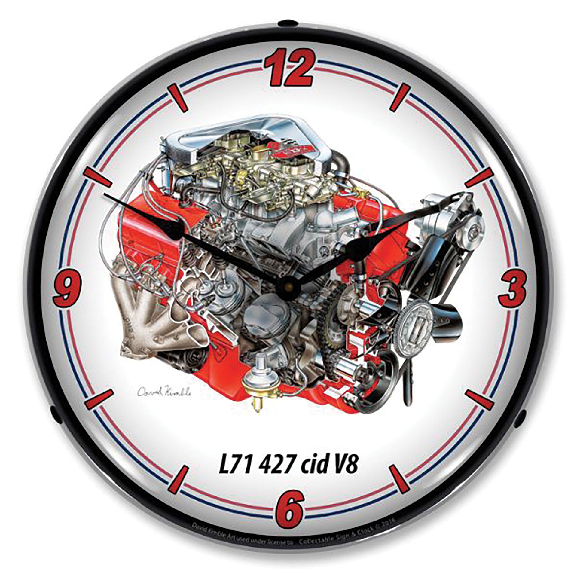 1967-1969 Universal LED Clock 427 Cid V8 L71 - CA-UN0040-Corvette-Store-Online