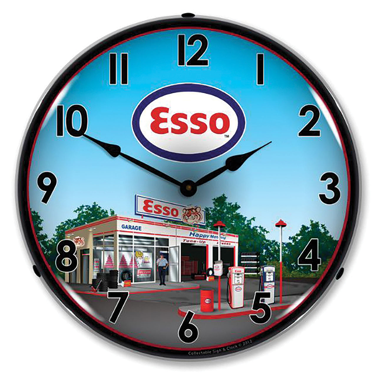 1953-2020 Universal LED Clock Esso Station - CA-UN0073-Corvette-Store-Online