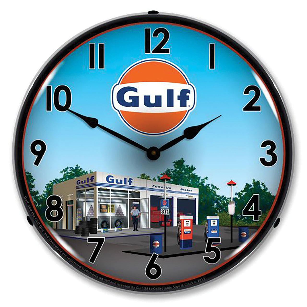 1953-2020 Universal LED Clock Gulf Station - CA-UN0084-Corvette-Store-Online