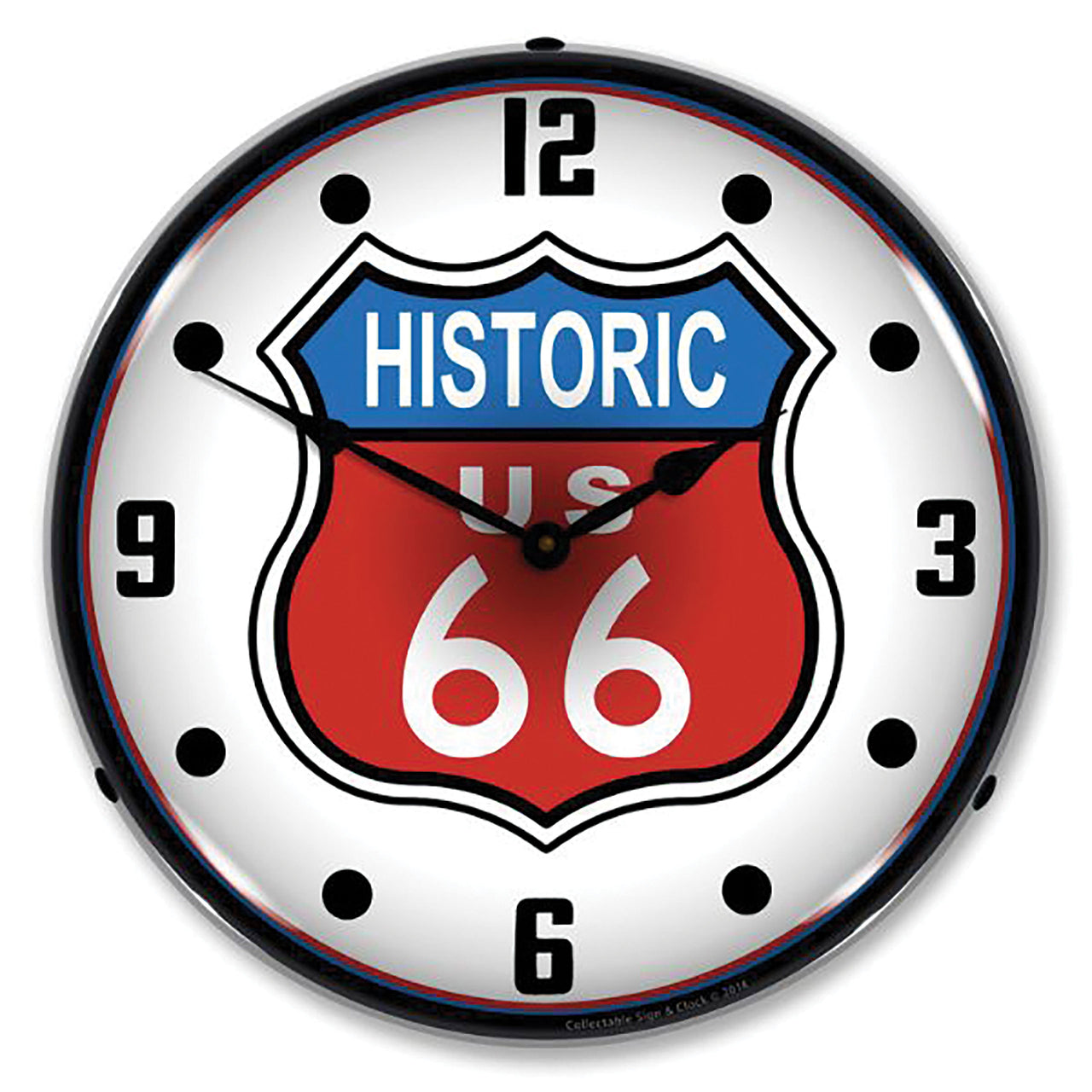 1953-2020 Universal LED Clock Historic Route 66 - CA-UN0086-Corvette-Store-Online