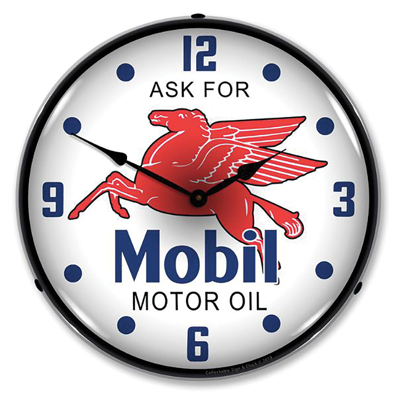 1953-2020 Universal LED Clock Mobil Oil - CA-UN0089-Corvette-Store-Online