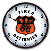 1953-2020 Universal LED Clock Phillips 66 Tires & Bat - CA-UN0096-Corvette-Store-Online