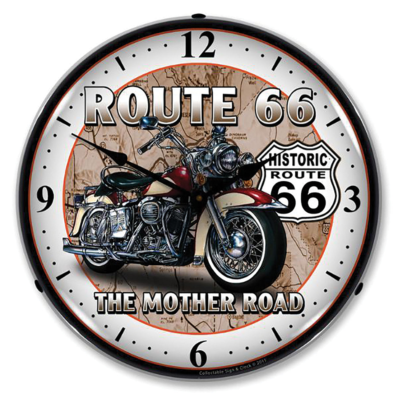1953-2020 Universal LED Clock Route 66 Bike - CA-UN0104-Corvette-Store-Online