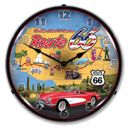1953-2020 Universal LED Clock Route 66 USA - CA-UN0106-Corvette-Store-Online