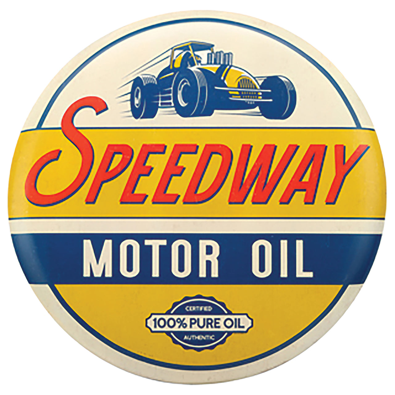 1953-2020 Universal Metal Button Sign - Speedway Motor Oil - CA-UN0187-Corvette-Store-Online