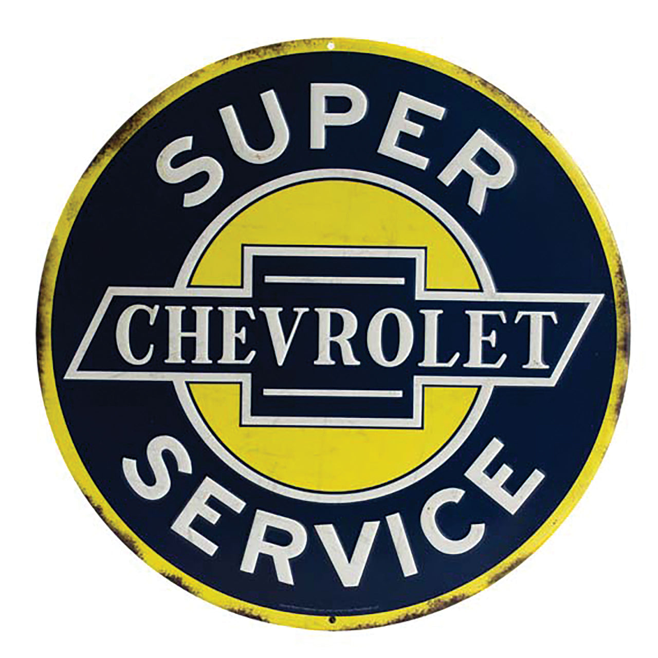 1953-2020 Universal Die Cut Embossed Tin - Chevrolet Round - CA-UN0236-Corvette-Store-Online