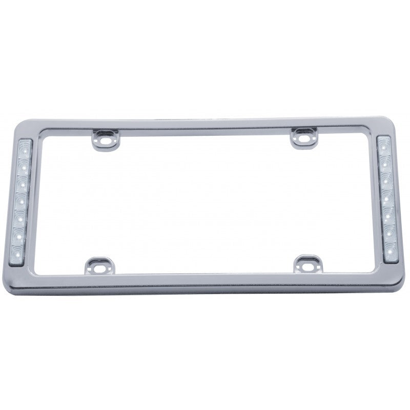 1953-2023 Universal Chrome License Plate Frame W/White LEDs - CA-UN4093-Corvette-Store-Online