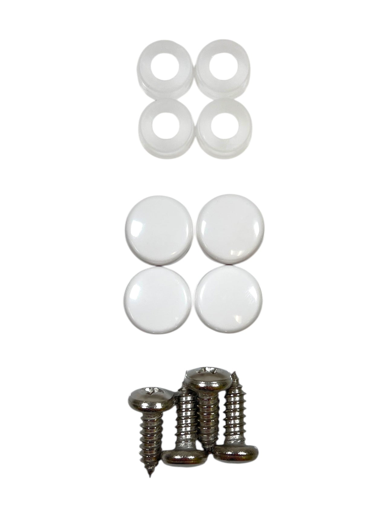License Plate/Frame Generic Bolt Kit White (4 Piece)