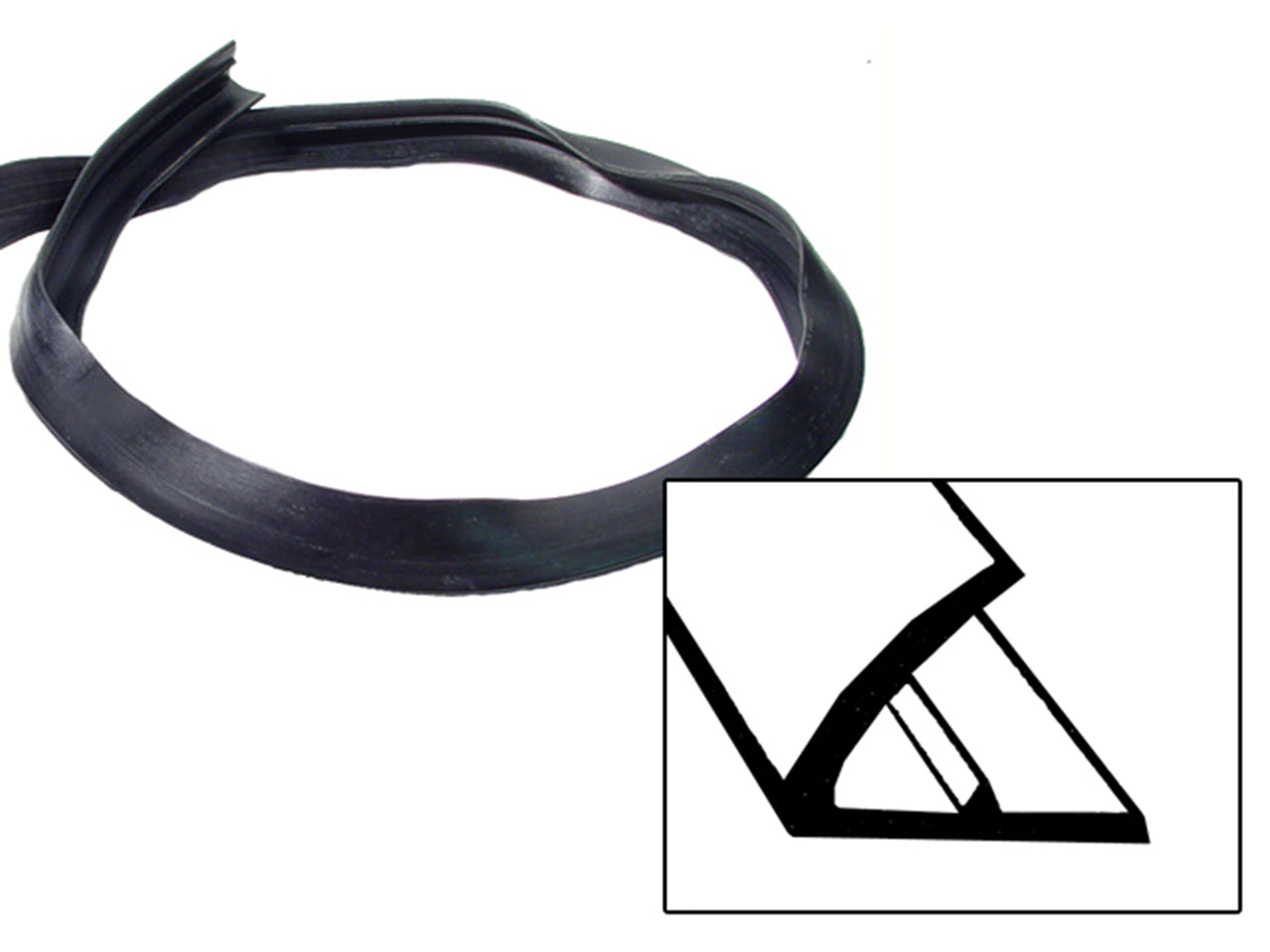 Vs 3-/Ft Rear Side Roll-Up Window Seal, For Hardtops And Convertibles