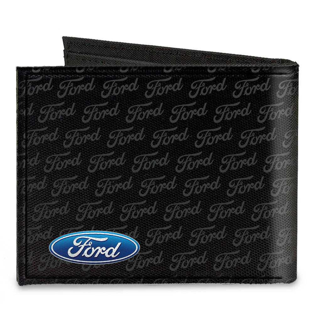 Ford Oval w/Text Canvas Bi-Fold Wallet