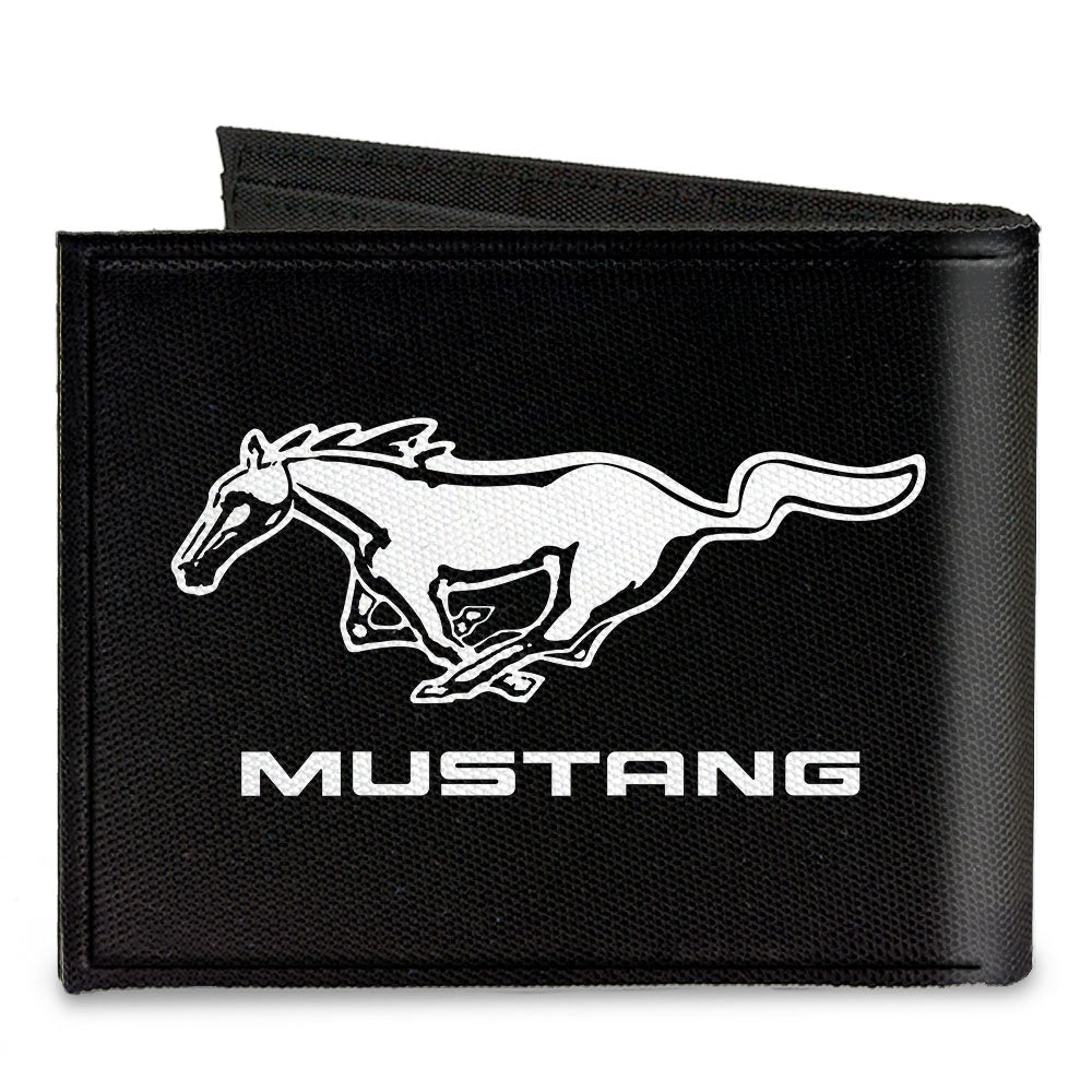 Ford Mustang Black & White Logo Canvas Bi-Fold Wallet