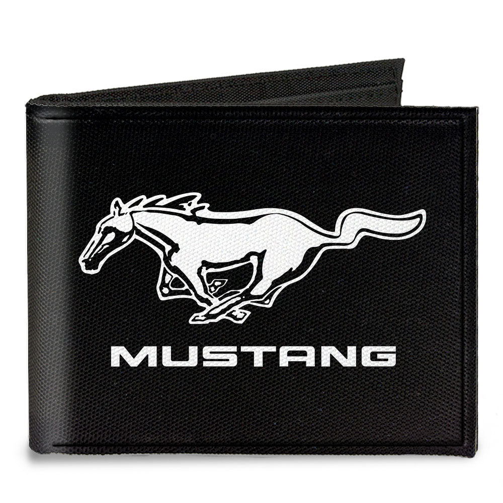 Ford Mustang Black & White Logo Canvas Bi-Fold Wallet