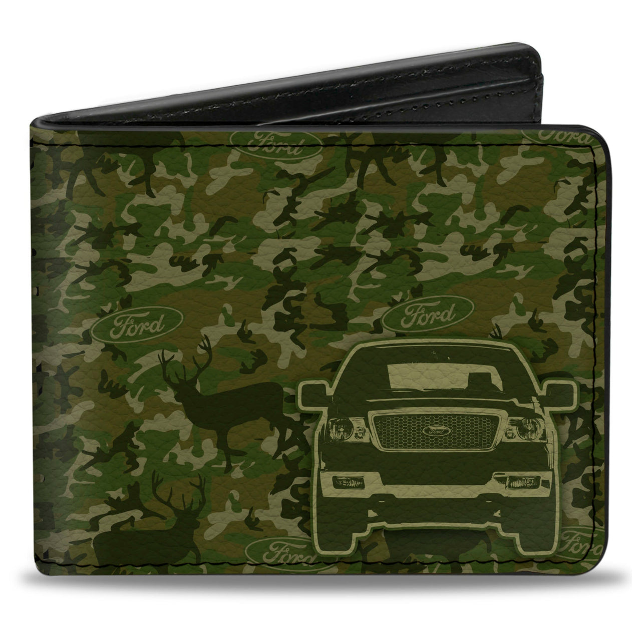 Bi-Fold Wallet - Ford Truck + WORKS HARD, PLAYS HARDER Deer Hunter Camo Olive