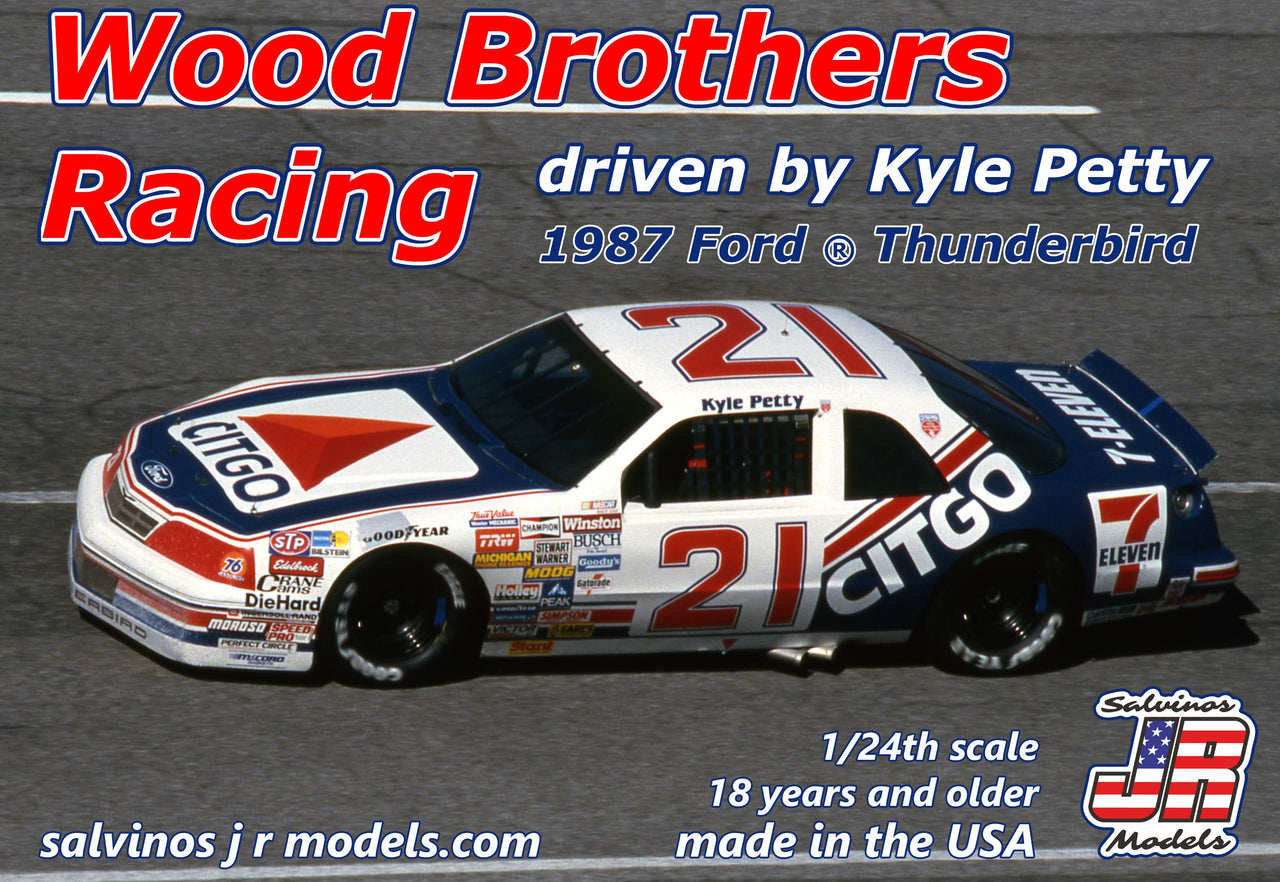 Kyle Petty #21 Wood Brothers 1987 Ford Thunderbird Citgo Model Car