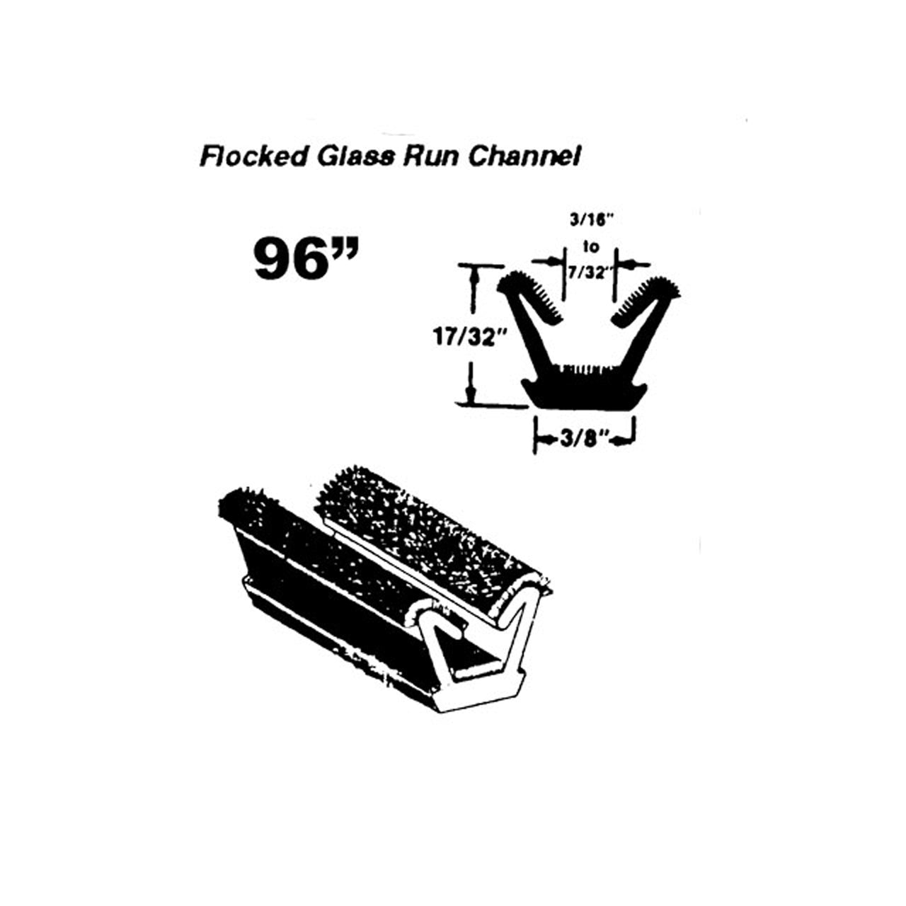 Wc 16-96 Flocked Glass Run Channel